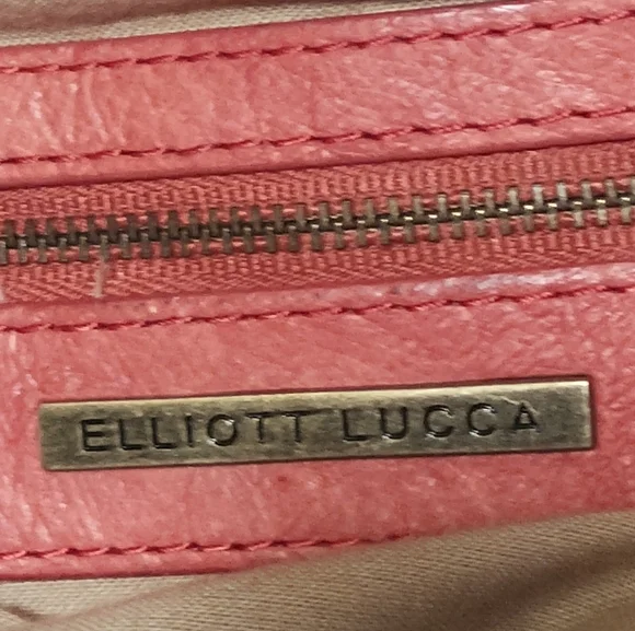 Elliott Lucca Genuine PIG Leather Orange Weaved Large Hobo Handbag - Picture 11 of 13